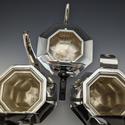 1930年頃 英国アンティーク シルバープレート製 ティーポット5点セット Harrison Fisher